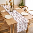 thumbnail image 6 of Red Botanical Cotton Linen Table Runner for Dining Kitchen, Pastoral Elegant Spring Floral Wedding Outdoor Party Tablerunners Decoration, Dresser Scarf Coffee Tablecloth Runners 13x90 Inches, 6 of 9
