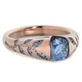 thumbnail image 6 of Opolski Women Fashion Leaf Faux Sapphire Rhinestone Inlaid Finger Ring Club Jewelry Gift, 6 of 7