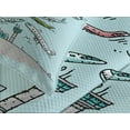 thumbnail image 4 of Ambesonne Aviation Quilted Bedspread Set 3 Pcs, Airplanes Helicopters, King Size, Multicolor, 4 of 5