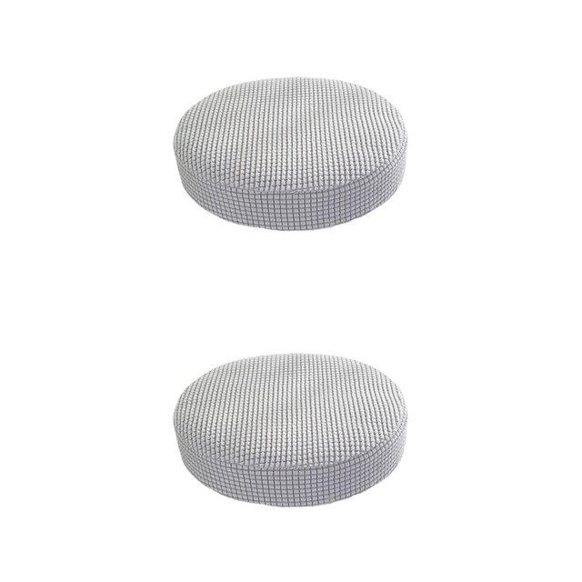 Moyic Funda para taburete de bar, durabilidad, extragruesa, no destiñe, lavable a máquina, exquisita Gris plateado diámetro 28-38cm 2Conjunto