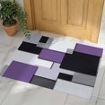 thumbnail image 2 of Purple Black Patchwork Indoor Door Mat 18x30 Inch Abstract Geometric Art Front Door Mat Non Slip Washable Entryway Rug Low Profile Dirt Trapper Doormat for Bathroom Kitchen Bedroom, 2 of 9