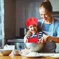 thumbnail image 1 of OULII Ensemble de Cuisson pour Enfants, Tablier de Chef Rouge Dacron 15 X 15 X 5 Jeu de Rôle Fête 1 Ensemble, 1 of 5