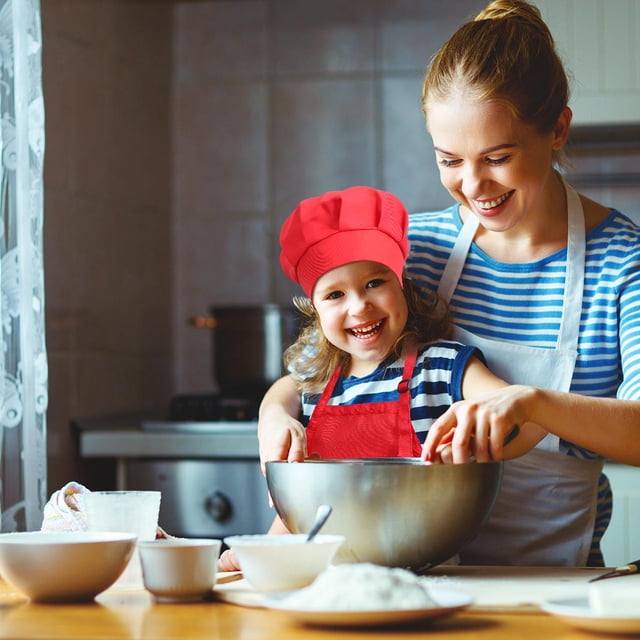 OULII Ensemble de Cuisson pour Enfants, Tablier de Chef Rouge Dacron 15 X 15 X 5 Jeu de Rôle Fête 1 Ensemble