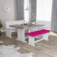 thumbnail image 3 of Hot Pink Bench Pad, Symmetrical Pattern with White Stars Girlish Pattern Retro Party Tile, HR Foam Cushion with Decorative Fabric Cover, 45" x 15" x 2", Hot Pink White, by Ambesonne, 3 of 3