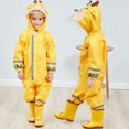 thumbnail image 1 of Hweilai Unisex Kids 3D Cartoon Animal Reflective Strip Hooded Raincoat Poncho Coverall, 1 of 7