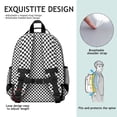 thumbnail image 5 of Black and White Checkered Backpack for School,Cute School Bag,Schoolbag with Adjustable Shoulder Straps & Padded Back,15.25"x11.5"x5.25", 5 of 6