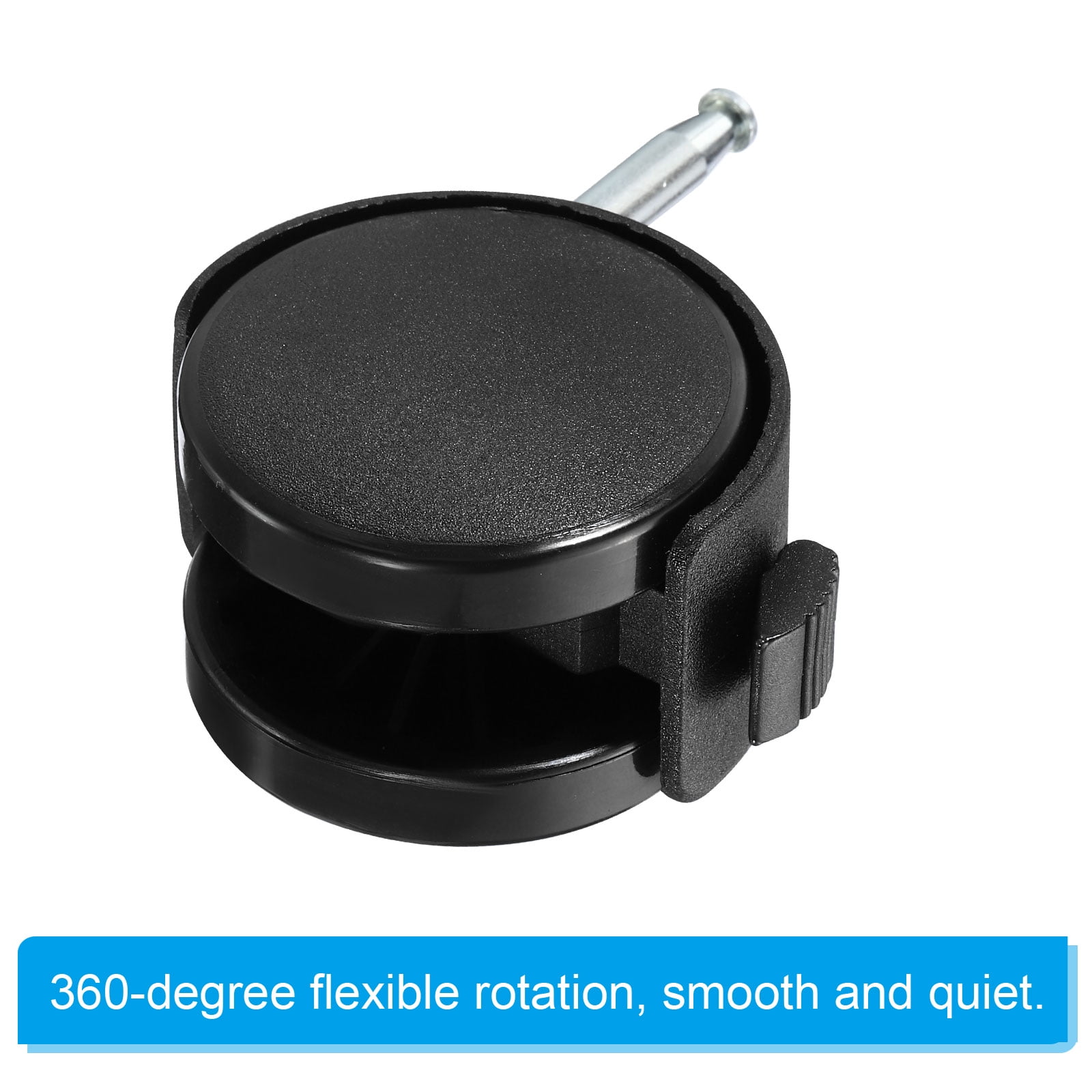 2.4" Swivel Stem Casters Nylon 360 Degree Insert Stem Wheel with Brake, 6 Pack
