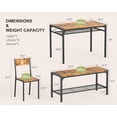 thumbnail image 2 of 43" Dining Room Table Set for 2-4, 4 Piece Kitchen Table Set with Bench and 2 Chairs, Storage Rack, Padded Seats, Small Space, apartments, Breakfast Nook, Gray, 2 of 11