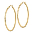 thumbnail image 2 of 14K Yellow Gold Polished Diamond-Cut Hoop Earrings, 2 of 7