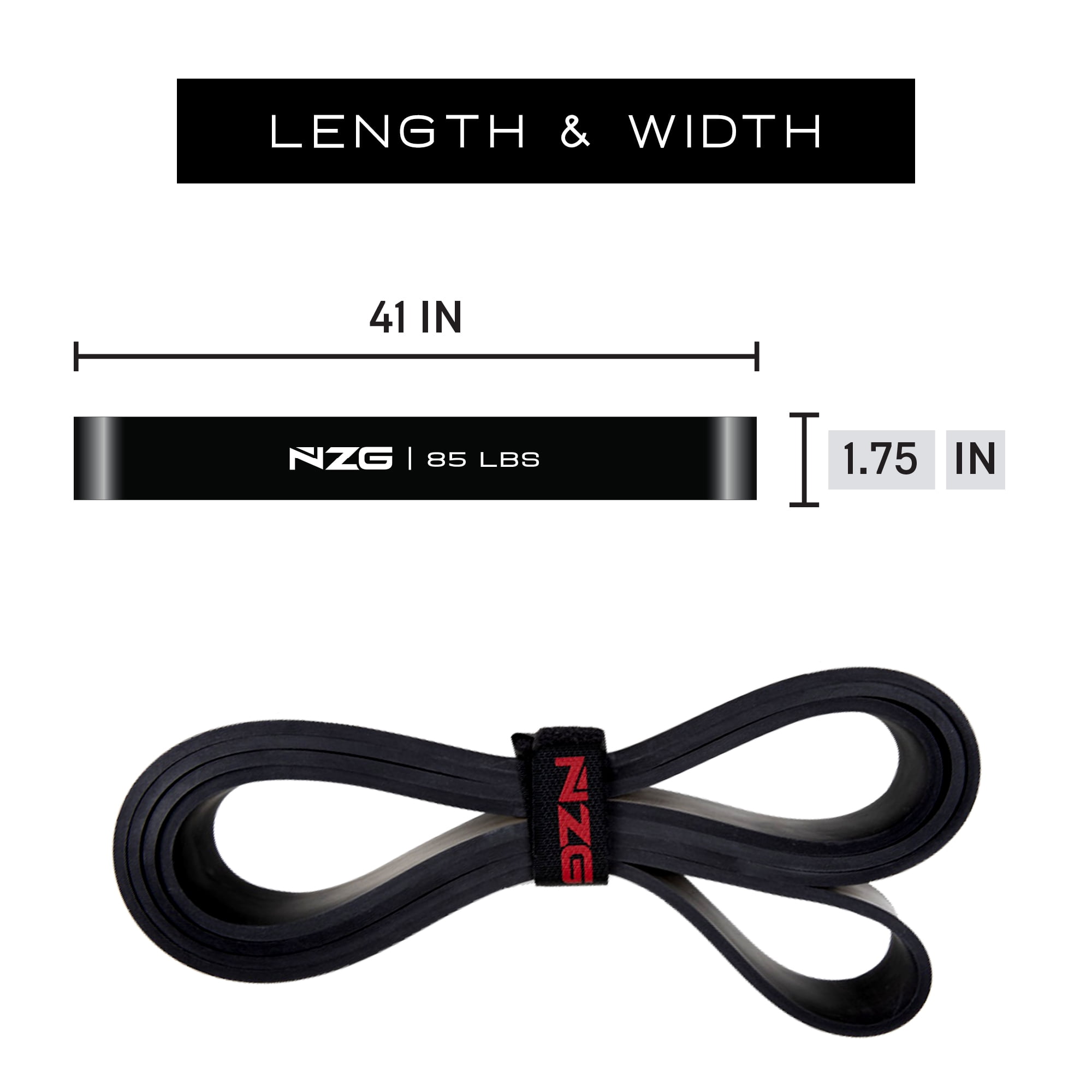 NZG 100% Latex-Free Organic Rubber Resistance Bands (1-Band, 85LB)