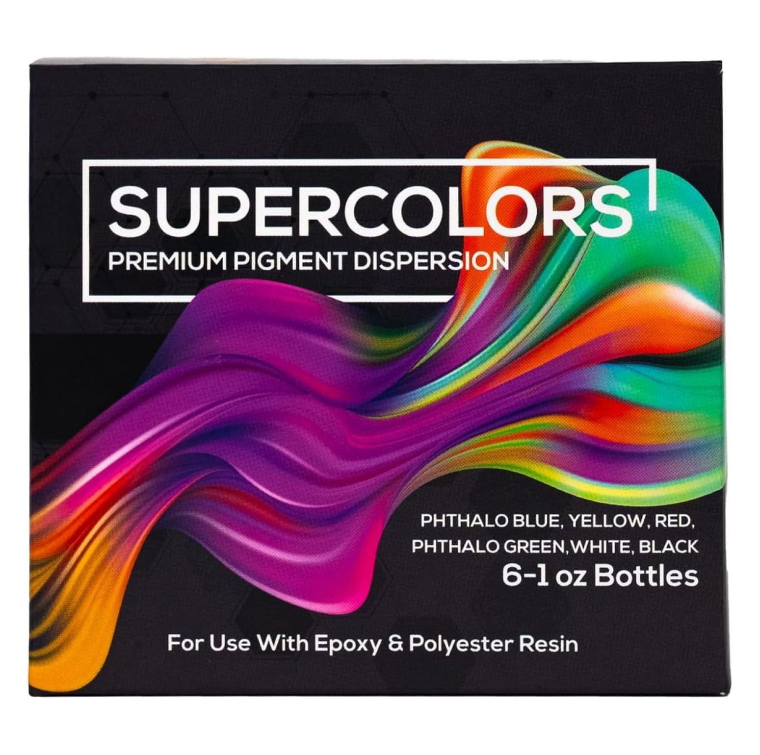 Epoxy Resin Color Pigment, Super Colors Pigment, Professional Highly Concentrated Pure Epoxy Pigment, Use with Mica Powder for Epoxy, Resin Dye, Epoxy Dye, Black Dye, 6 Colors, 6 oz Total