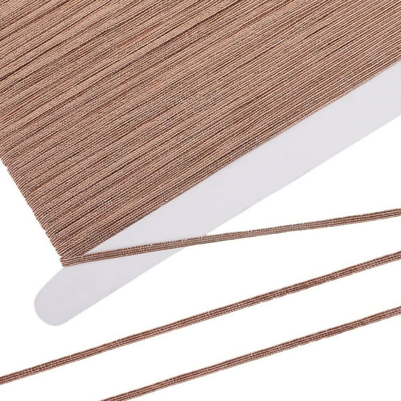 Polyester Elastic Cords for DIY Accessories Flat Dark Salmon 3mm