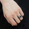 thumbnail image 4 of Anillo Color Plata Para Hombres de Acero Inoxidable Cruz en Cuatro Puntos de Diamante, 4 of 5