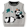 thumbnail image 2 of Odeerbi Infant Boys Girls Sweater Vest Fall Winter Thermal Sleeveless Sweater Soft Knitted Sweater Infant Clothes Gray, 2 of 3