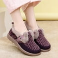 thumbnail image 3 of Winter Plush Cotton Casual Shoes for Women Comfortable Slip On Fleece Lined Loafers Platform Non Slip Dress Walking Shoes Purple Size 5.5, 3 of 9