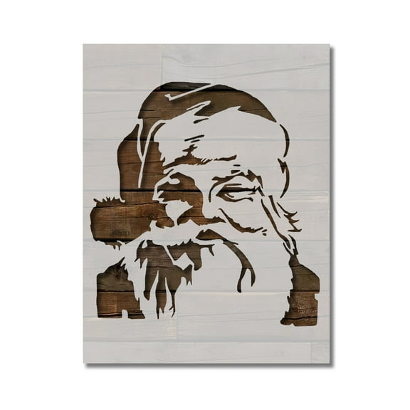 Santa Claus Face Christmas Stencil Template Reusable 8.5 x 11 for Painting on Walls, Wood, Etc. By Stencilville