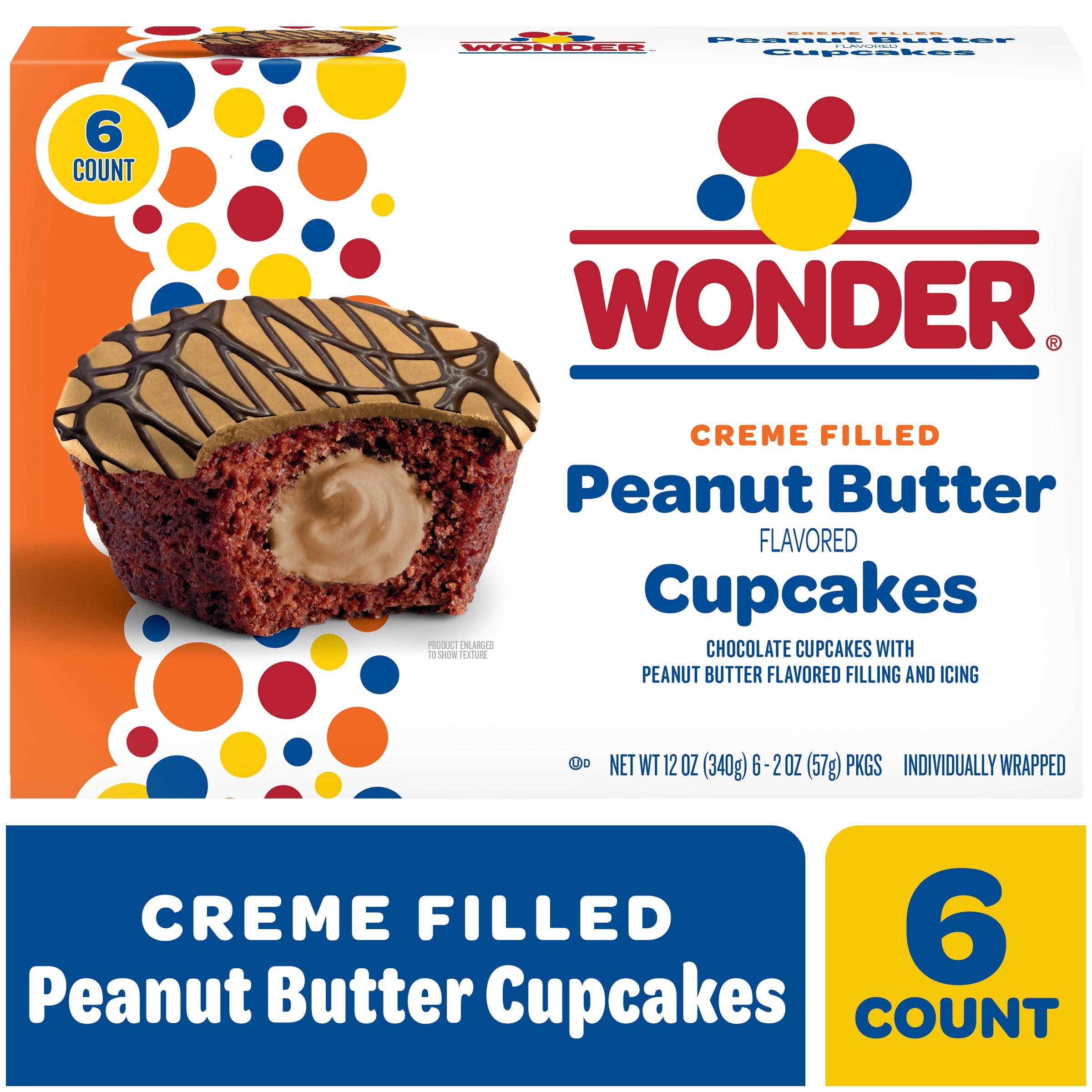 Wonder Peanut Butter Cupcakes 6 Count