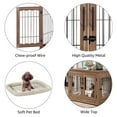 thumbnail image 3 of Unipaws Pet Crate End Table, Double Doors Wooden Wire Dog Kennel with Pet Bed, Walnut, 3 of 8