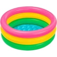 thumbnail image 1 of Inflatable round pool 3 rings + inflatable base 61 x 22 cm, 28 l, Blue, pink, green, 1 of 5