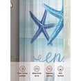thumbnail image 6 of Enjoy Summer Sheer Curtains 72 Inch Long 2 Panels, Coastal Watercolor Blue Sea Starfish Teal White Light Filtering Rod Pocket Curtains, Sheer Voile Drapes for Living Room Bedroom, 52"x72", 6 of 8