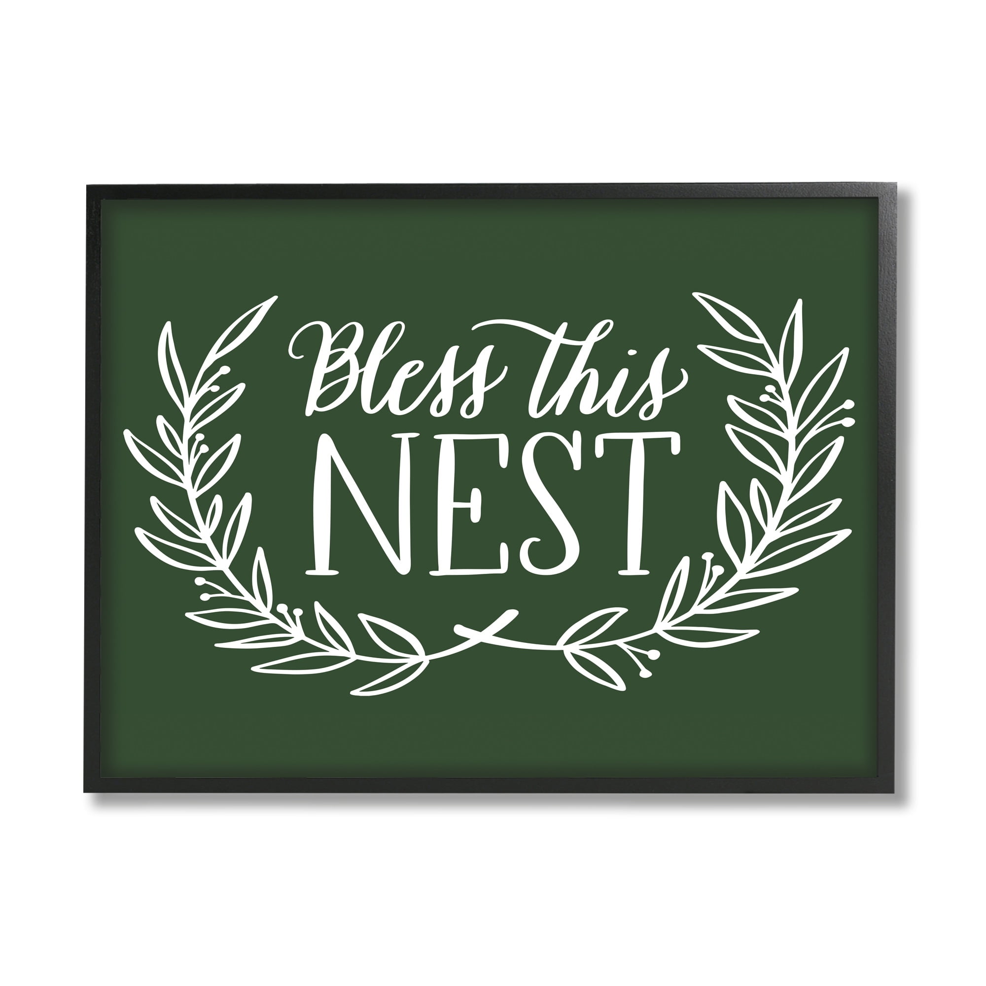Stupell Industries Bless This Nest Laurel Wreath Crown Foliage,14 x 11, Design by Amanda McGee