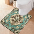 thumbnail image 3 of Wobogo Bohemia Pattern U-Shaped Toilet Bath Mat Set Super Soft Absorbent Quick Dry Memory Foam Non Slip Bathroom Rugs for Tub Shower and Single Sink, 3 of 9