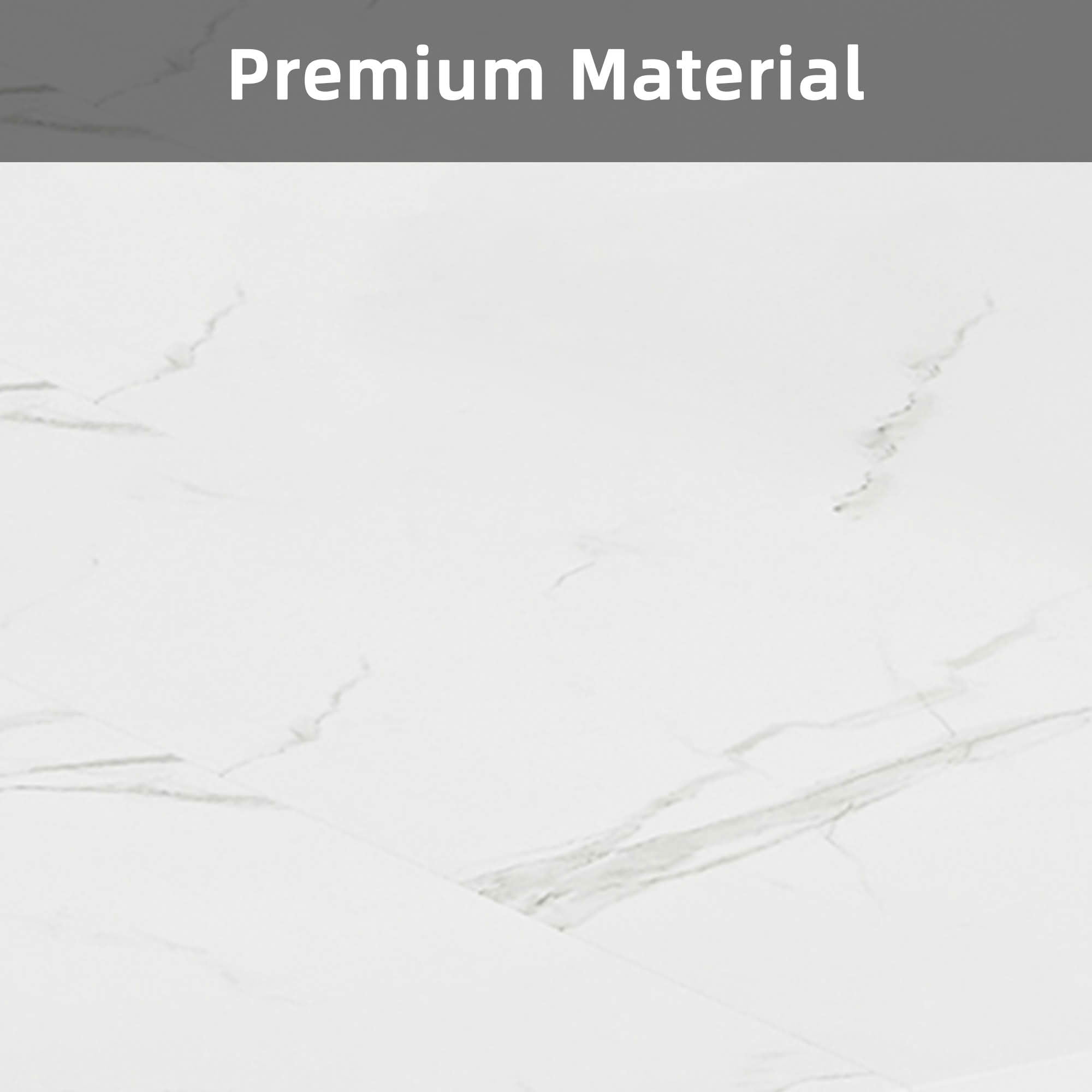 Dovelina 63" Modern Dining Table for 4-6, Waterproof Kitchen Table with Faux Marble Top, for Home Dining Room, Kitchen, Living Room