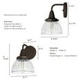 thumbnail image 6 of Hunter - Cypress Grove 1-light Onyx Bengal, Medium Size Sconce Light, Dimmable, Transitional Style, for Bedrooms, Dining, Living Rooms - 19254, 6 of 7
