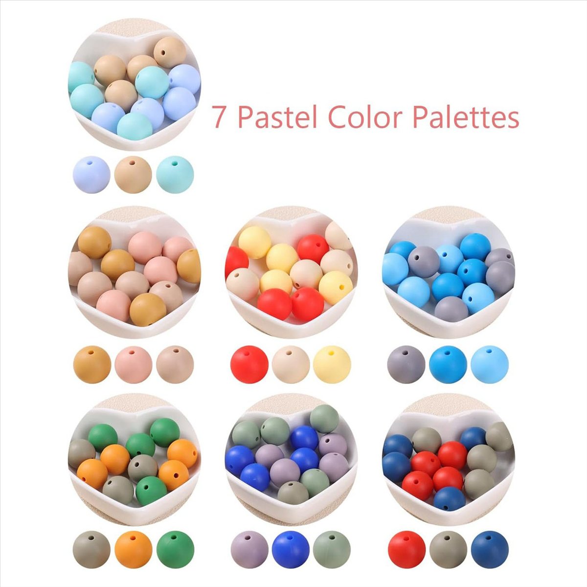 275 PCS 15MM Silicone Beads for Keychain Making Kit, Multiple Styles and Shapes Silicone Beads Bulk Rubber Beads