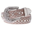 thumbnail image 2 of Women's Western Cowgirl Alligator Rhinestone Studded Leather Belt, 2 of 4