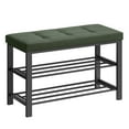 thumbnail image 1 of SONGMICS Shoe Storage Bench, Entryway Bench with Cushion, 31 x 81 x 49 cm, Shoe Rack with Seat, Space-Saving, Modern Style, for Living Room, Bedroom, Hallway, Forest Green and Ink Black, 1 of 6