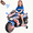 Pink+Blue, variant on AJOOSOS Electric Motorcycle for Kids 3-5 Years Old, 4 MPH Max Speed, 12V 7AH Battery Powered, LED Lights, Bluetooth Music, Red