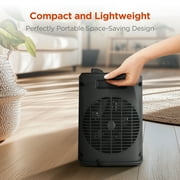 Mainstays 1500W Ceramic Fan-Force Electric Space Heater, Black, New