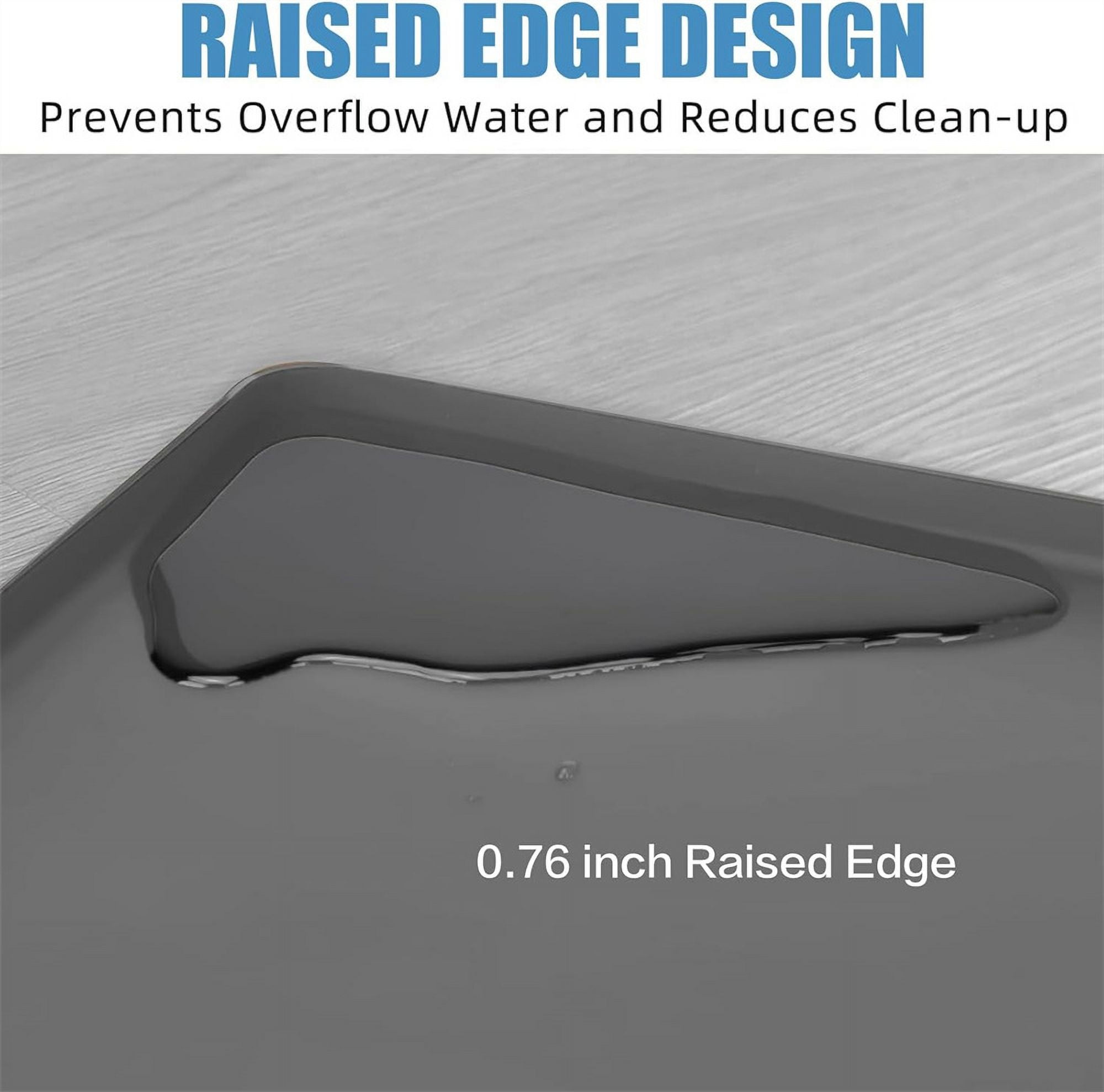 Tutuviw Mini Fridge Silicone Drip Mat with Raised Edges 23.6" x 23.6" x 0.76" Floor Protectors for Mini Refrigerator Freezer Protect From Appliance Leaks Water Spills absorbent(Grey)