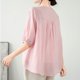 thumbnail image 3 of Camisas de Color Sólido para las Mujeres Casual 1/2 Manga V-Cuello Blusas, Top de Moda para Diario, Trabajo Y Fiesta, 3 of 4