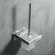 thumbnail image 1 of Escobilla de baño de pared, acabado mate, acero inoxidable cepillado y vidrio esmerilado, 1 of 5