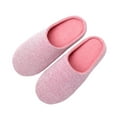 thumbnail image 4 of Naierhg 1 Pair Winter Slippers Unisex Couple Slippers Homewear Anti-slip Plush Soft Thick Warm Soft Thick Soles Slient Slide Flat Floor Shoes for Home Red, 4 of 8