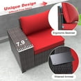 thumbnail image 3 of Gotland Outdoor Patio Furniture Sectional Conversation Set 12Pcs Rattan Wicker 10 Cushion, Table Red, 3 of 7