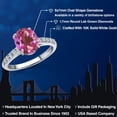 thumbnail image 2 of Gem Stone King 10K White Gold Pink Mystic Topaz and Lab Grown Diamond Engagement Ring for Women | 2.40 Cttw | Oval 9X7MM | Gemstone November Birthstone | Size 8, 2 of 6