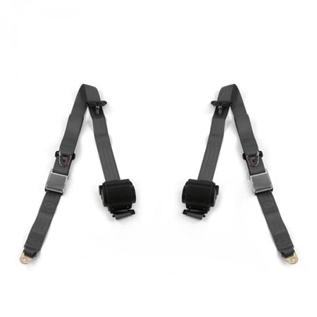 SafeTBoy Airplane 3 Point Charcoal Retractable Bucket Seat Belt Kit with 2 Belts for 1970-1979 AMC Gremlin