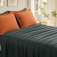 thumbnail image 5 of RUIKASI 7 Pieces Orange/Dark Grey Queen Bed Comforter Set with Sheets - Bed in a Bag with Comforter and All Season Sheets, Pillowcases, 5 of 8