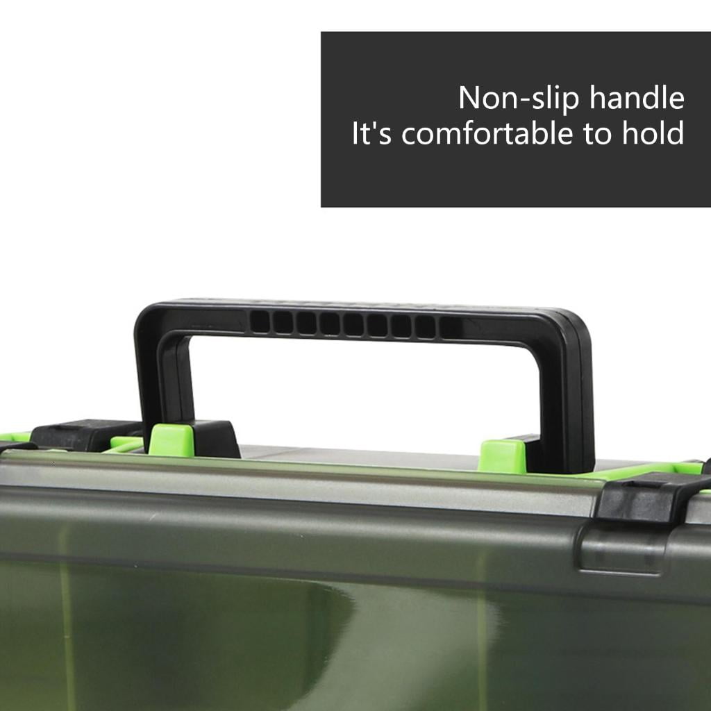 Yihuala Tackle Box Double Layer Fishing Lures Baits Hook Storage Container Case Multiple Compartment Fishing Tackle Storage Box