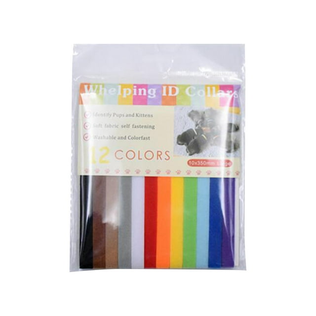 LSLJS Colliers de Mise Bas pour Chiot, Colliers pour Nouveau-Né, 12 Couleurs, Bandes de Colliers d'IdentifiCation et d'Identité pour Chiot, Chien, Animal de Compagnie Cat
