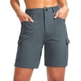 thumbnail image 4 of VBVC Women's Straight Leg Cargo Shorts , Summer Hiking Pants For Women , Ladies' Pull On Outdoor Bottoms with Pockets,Navy,S-3XL, 4 of 10
