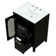 thumbnail image 5 of 24" Black Freestanding Bathroom Vanity Cabinet | Ceramic Sink with Water-proof Finish | Solid Wood and High-quality MDF | Two Drawers and Adjustable Shelf for Storage, 5 of 7
