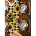 thumbnail image 5 of Hokiten Table Runners 36 Inches Long Dress Scarves, Yellow Sunflower Farmhouse Kitchen/Dining Table Runner, Short Coffee Tablerunners, White Black Checkered Retro Art 13x36 Inch, 5 of 7