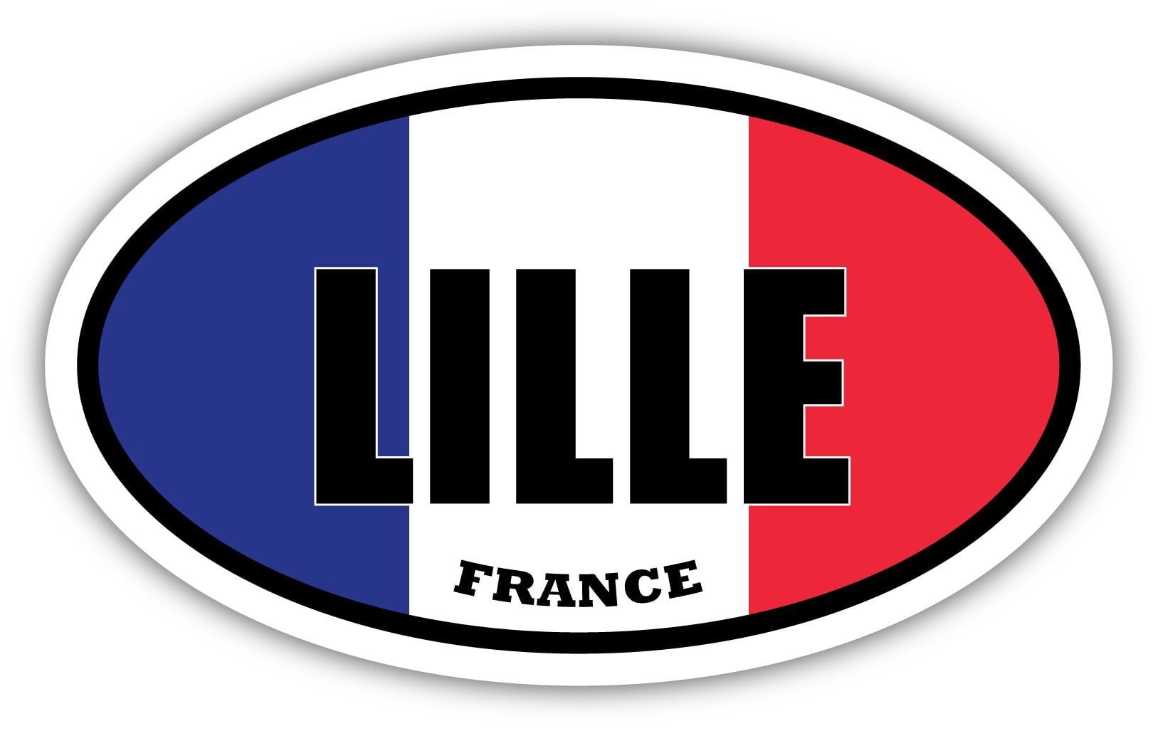 Lille France Flag Oval Decal Vinyl Bumper Sticker 3x5 inches - Walmart.com