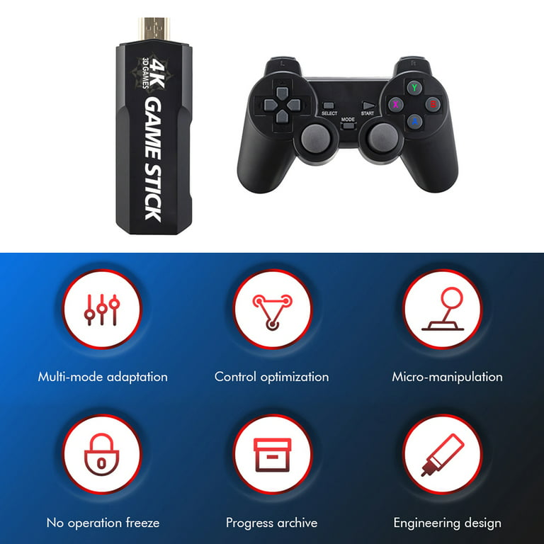 Video Game Stick 4K Console Double Wireless Controller (128G-40000