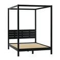 thumbnail image 4 of Walker Edison Minimalist Solid Wood Canopy Full Bed, Black, 4 of 12