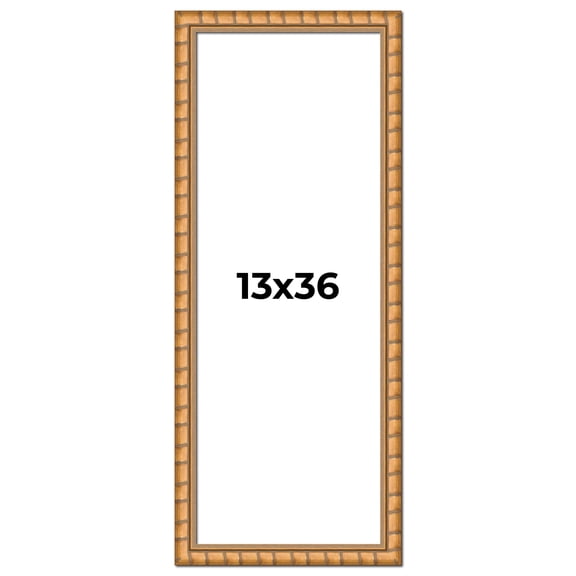 13x36 Frame Gold Real Wood Picture Frame Width 1.5 inches | Interior Frame Depth 0.5 inches |
